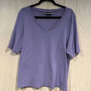 Katen Scott Purple Short Sleeve Tee Shirt Size 2X Cotton